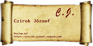 Czirok József névjegykártya